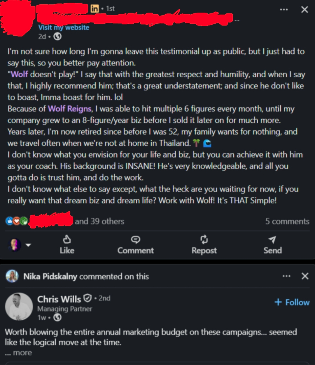 Testimonial from D.S.